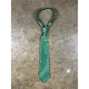 Brooks Brothers 346 Green Floral Necktie Stain‎ Resistant 100% Silk USA